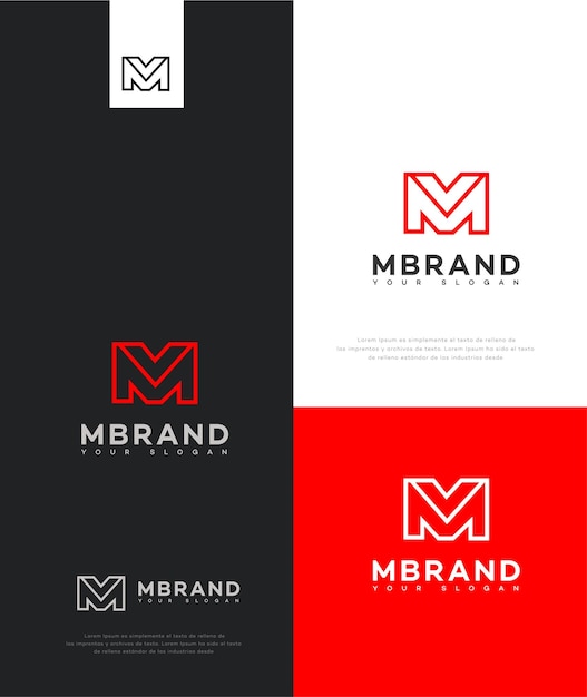 M 글자 로고 아이콘 브랜드 정체성 기호 M 글자 기호 템플릿