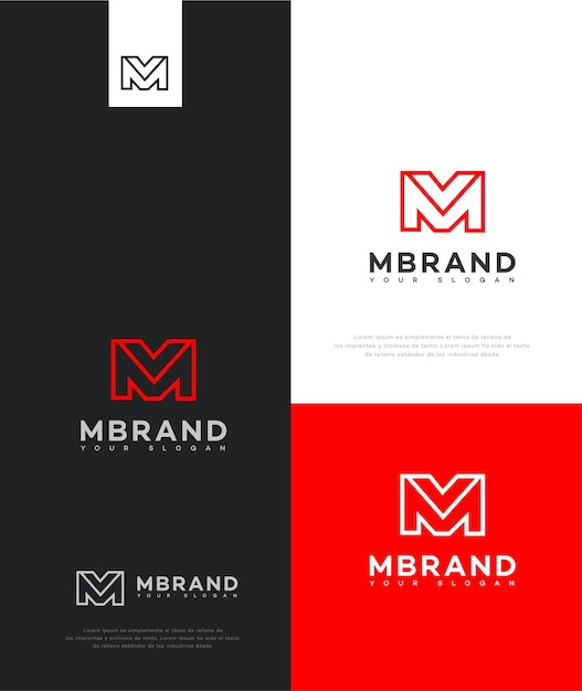 M letter logo icon brand identity sign m letter symbol template