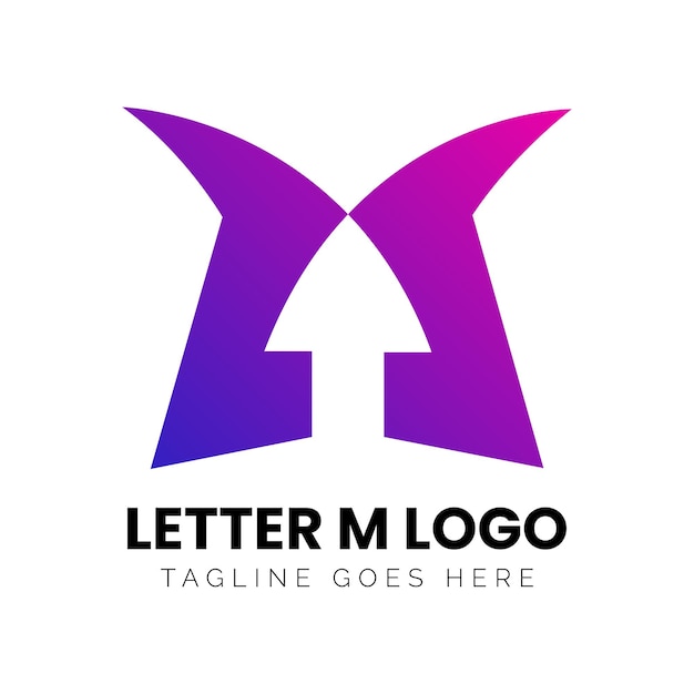 M Letter Logo Icon Roze en paarse kleurgradiënt Ontwerp sjabloon Element vector art