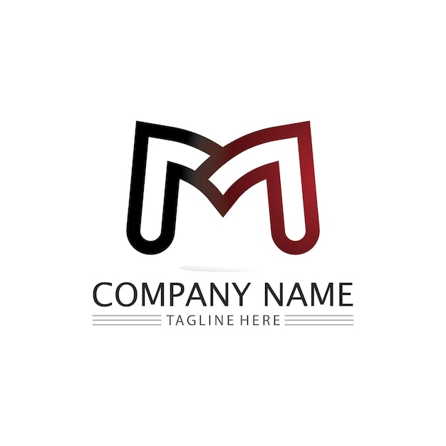 M письмо логотип шаблон векторные иллюстрации дизайн логотипа для бизнеса и идентичности