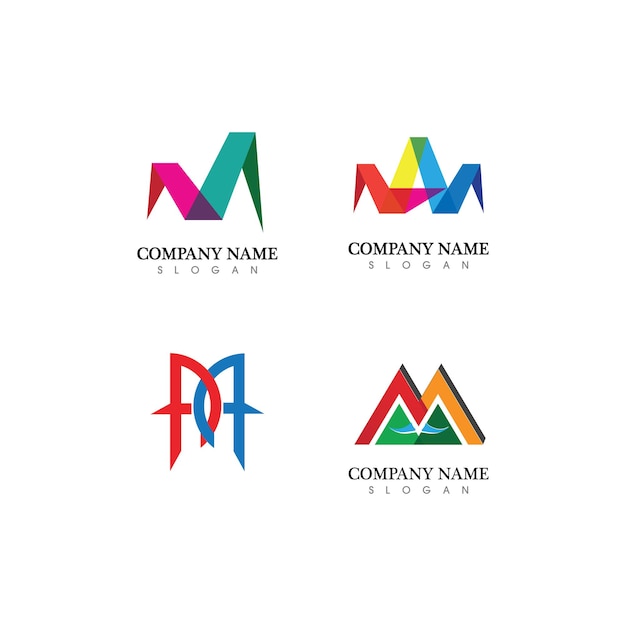 M Letter Logo Template vector illustration design