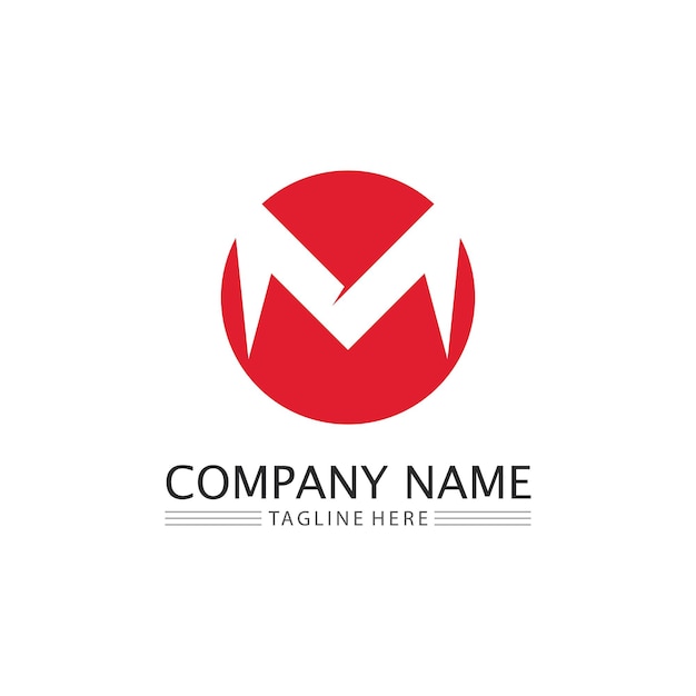 M letter logo template