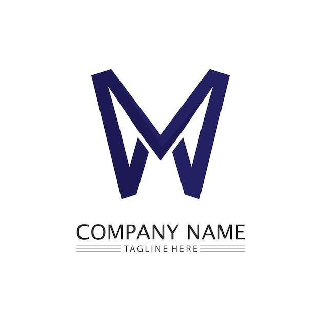 M lettera logo template