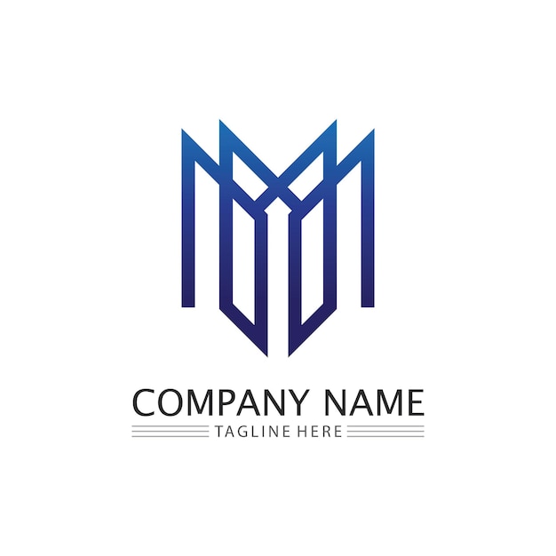 M lettera logo template