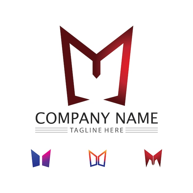 M lettera logo template