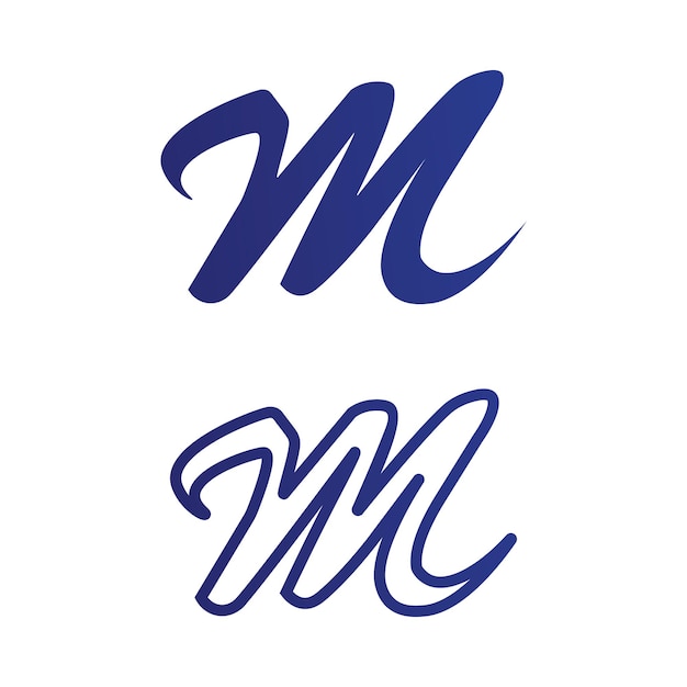 M lettera logo template