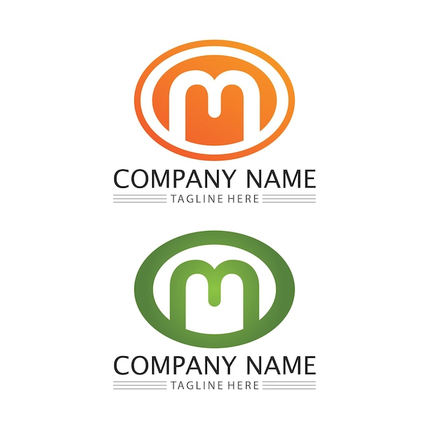 M lettera logo template