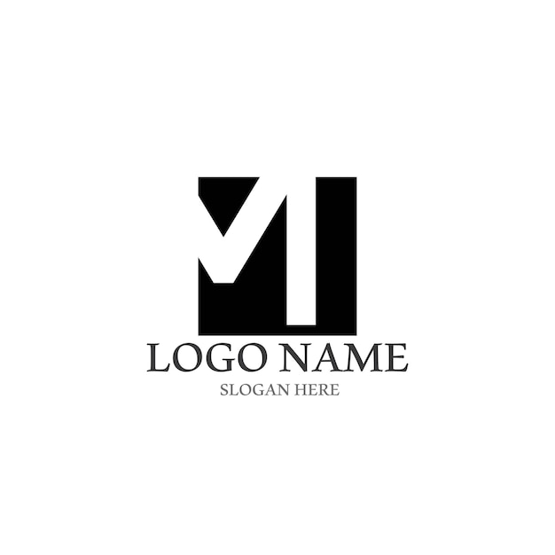 M lettera logo template