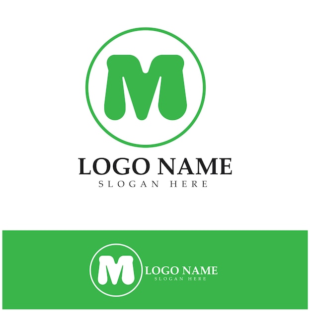 M lettera logo template