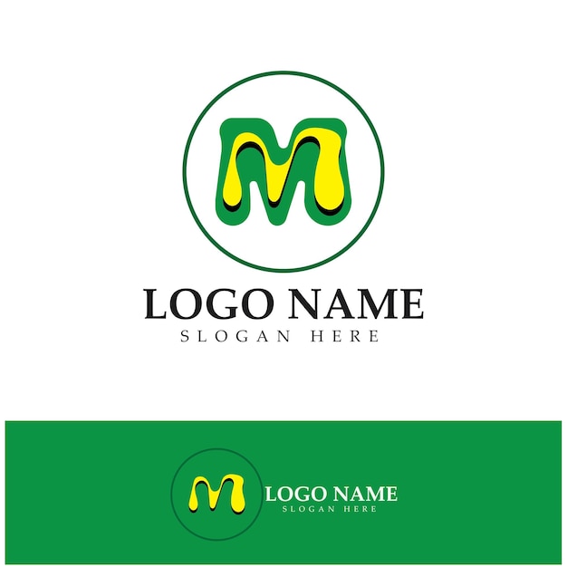 M lettera logo template