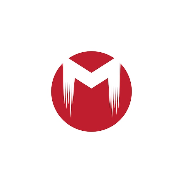 M 文字ロゴ ベクトル フラット デザイン テンプレート