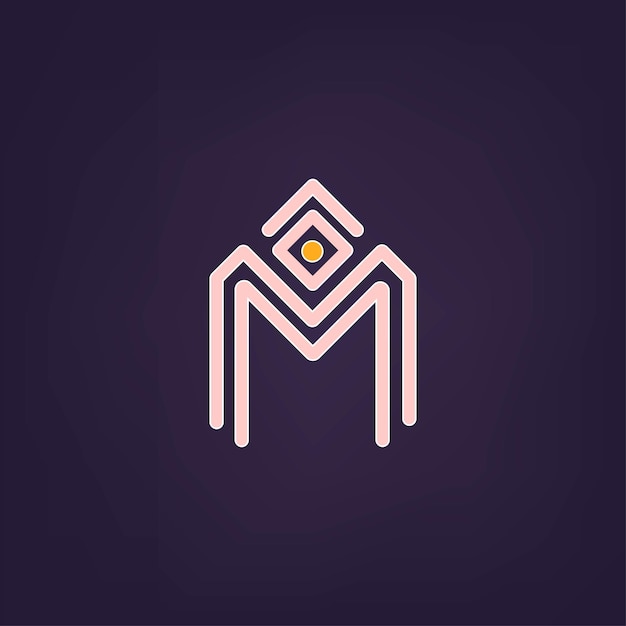 Vector m letter minimaal ontwerp