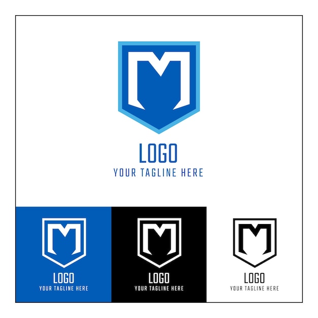 M letter minimalist logo logo design with multiple variations