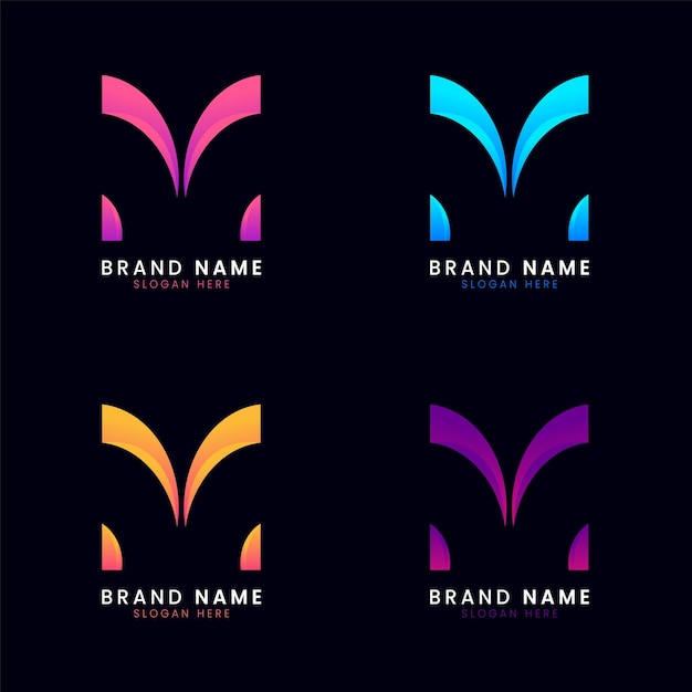 M Letter Modern Gradient красочный логотип