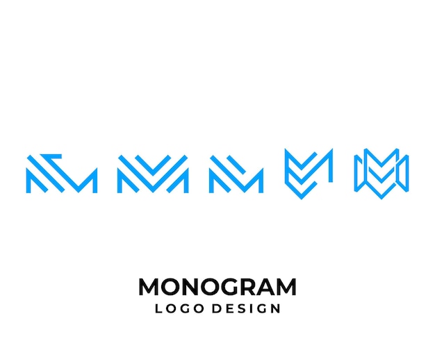 Vector m letter monogram business technology logo design.