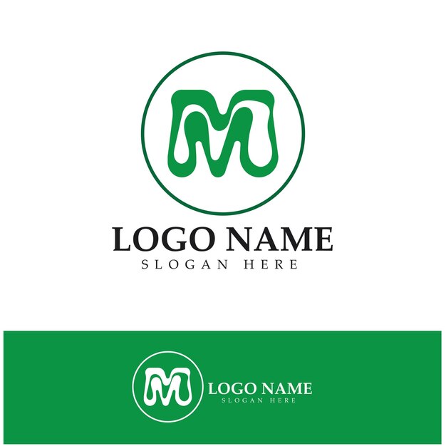M Letter sjabloon logo