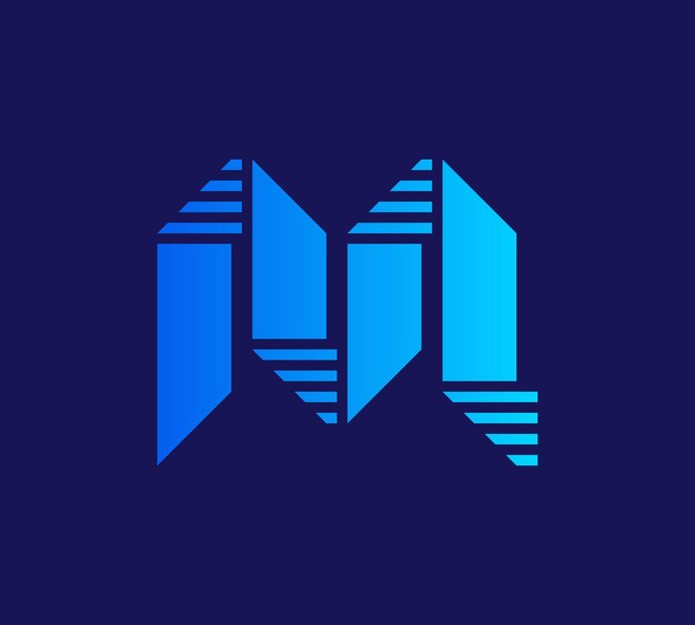 Vector m letter tech logo