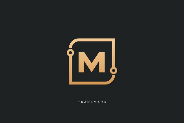 m letter vector trademark brand logo