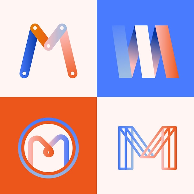 Vector m logo collectie concept