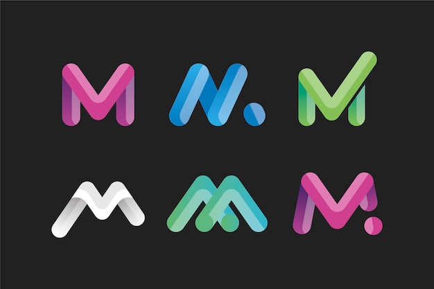 Vector m logo collectie