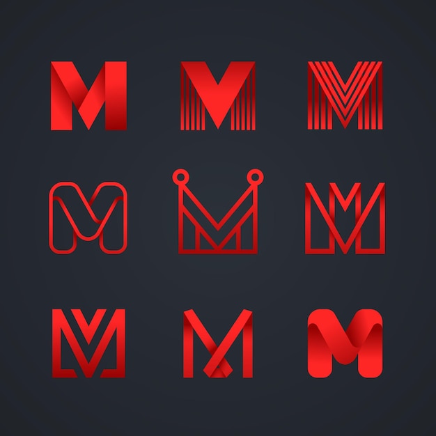 Vector m logo collection