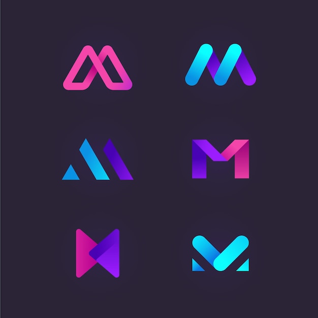 Vector m logo collection