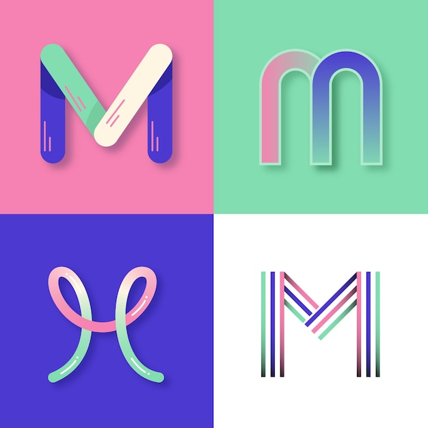 Vector m logo collection