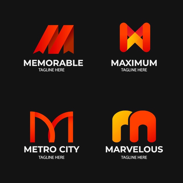 Vector m logo collection