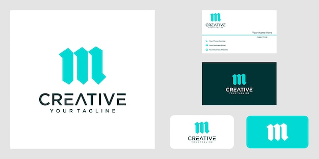 M logo design vettore premium