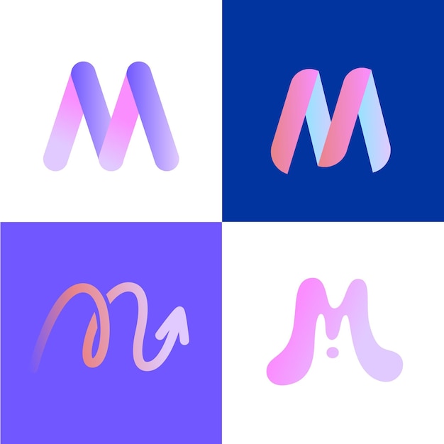 Vector m logo set