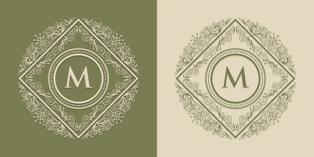 Vector m luxury monogrammed logos and labels