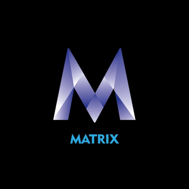 M Matrix Logo Template Design