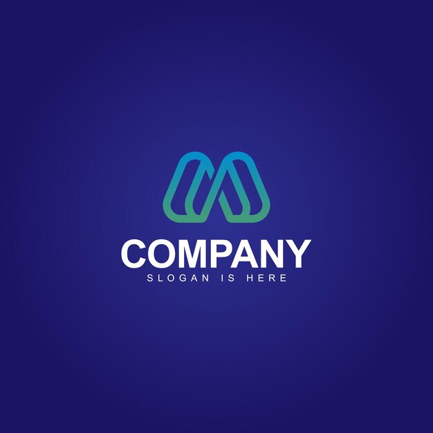 M monogram minimal logo design