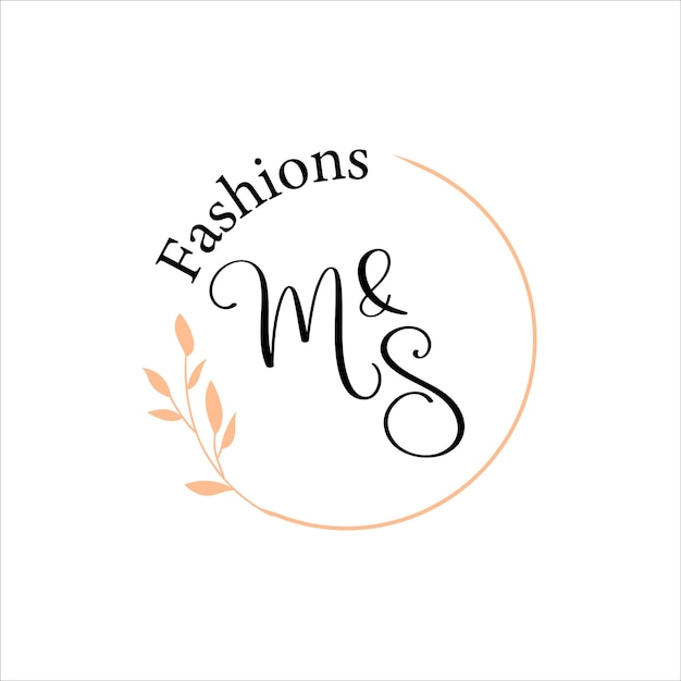 Vector m and s signature logo initial letter logo