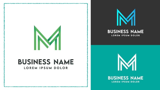 M text logo template vector