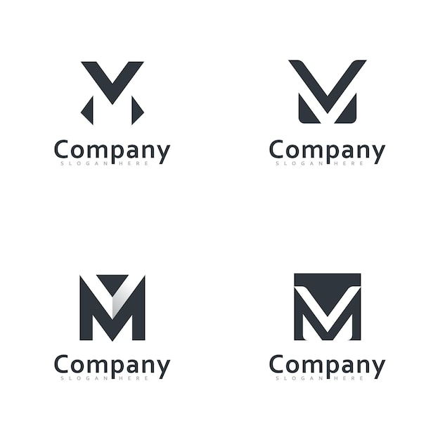 M and V MV logo vector design Creative initial logo vector design