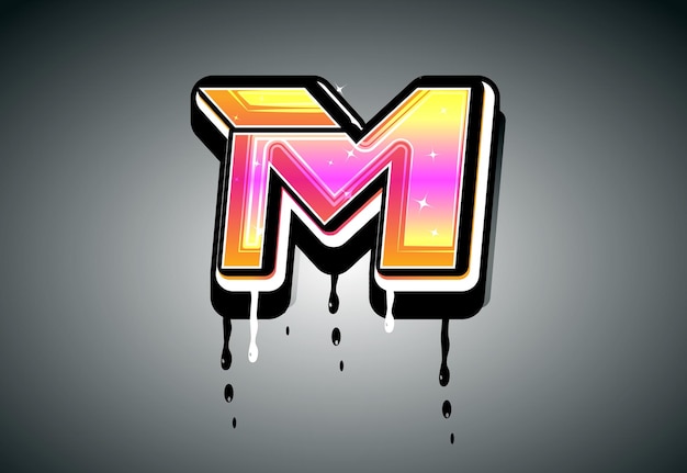 M vrouwelijke letter alfabet logo vector