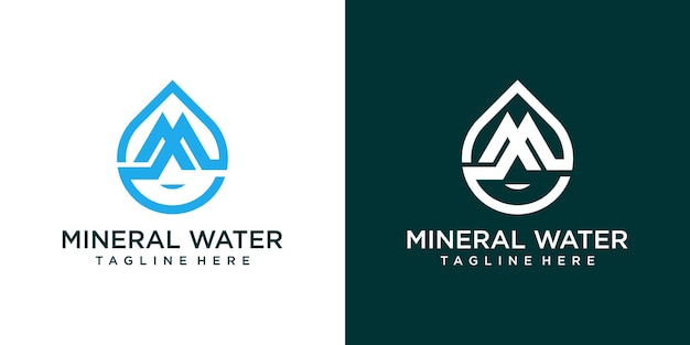 m water logos collection for companies in flat style