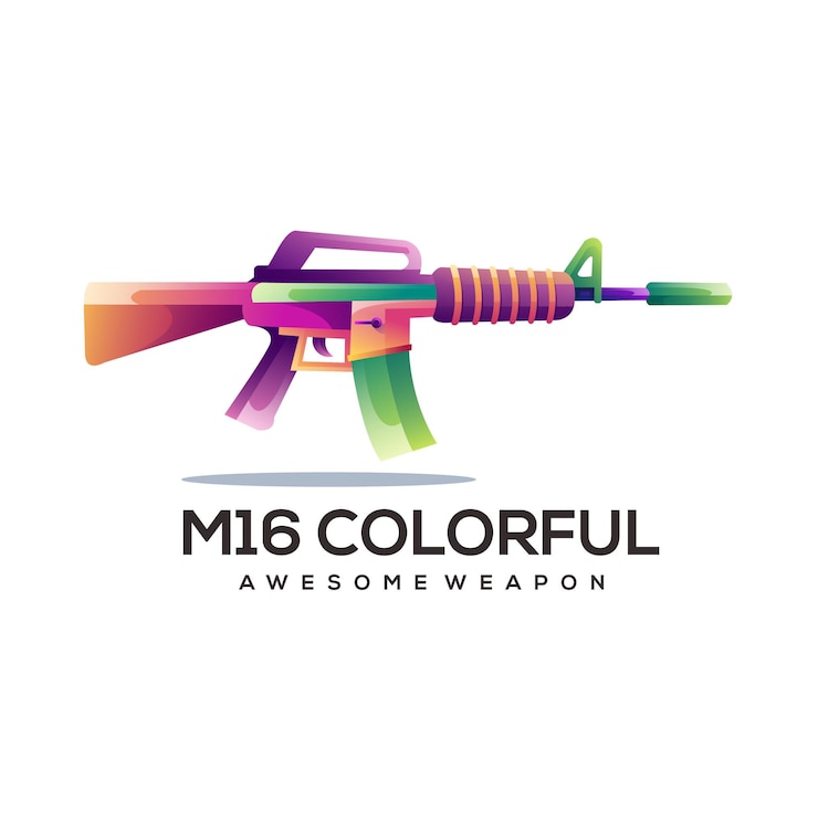 वेक्टर m16 weapon logo gradient colorful illustration