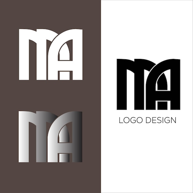 MA initial letter logo design