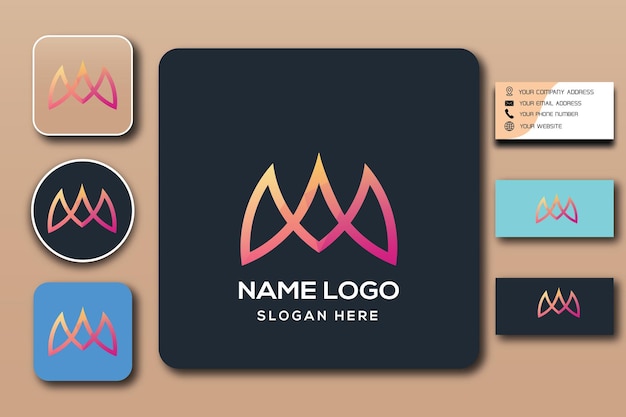 MA logo template cool color editable