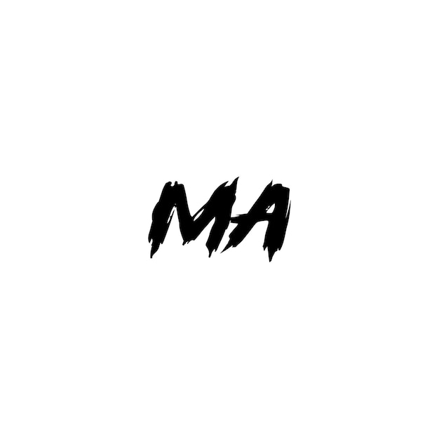 MA monogram logo ontwerp brief tekst naam symbool monochroom logo alfabet karakter eenvoudig logo