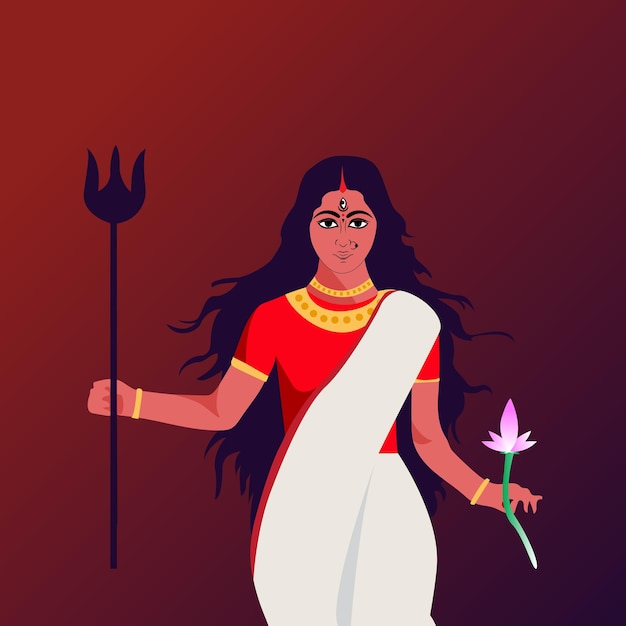 Vector maa durga digital art design