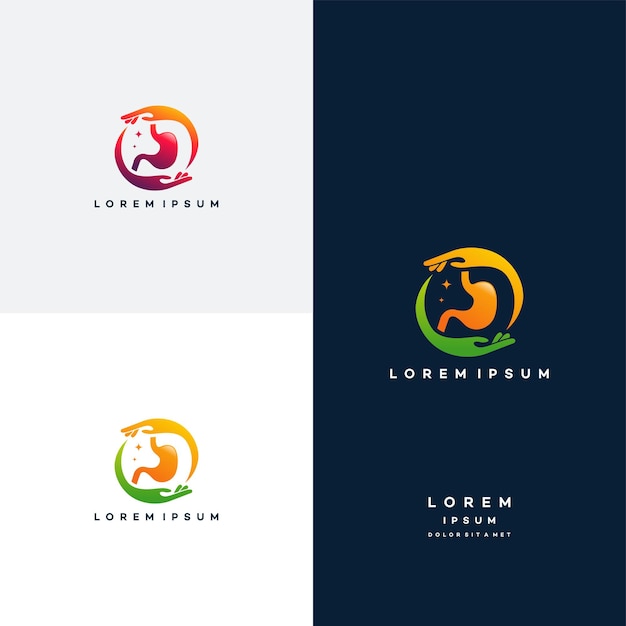 Maagverzorging logo ontwerpen concept vector, maag logo ontwerpen sjabloon