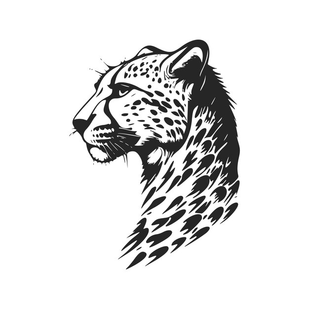 Maak een gedurfd statement met ons opvallende zwart-witte strakke en minimalistische gevlekte gypard-logo