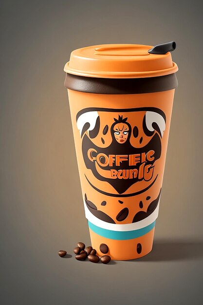 Maak een gedurfde verklaring met een dynamisch ontworpen vector logo cartoon van een koffiekop