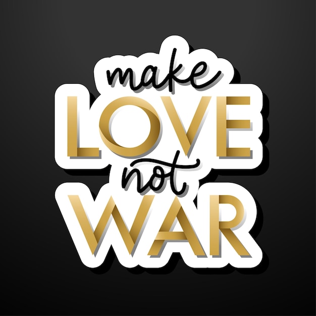 Vector maak love not war typografie