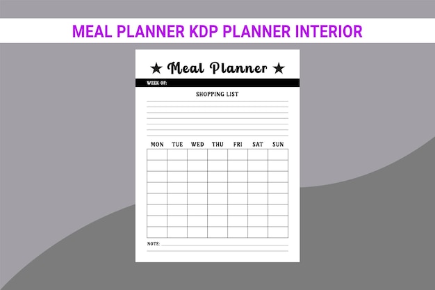 Vector maaltijdplanner interieur kdp design