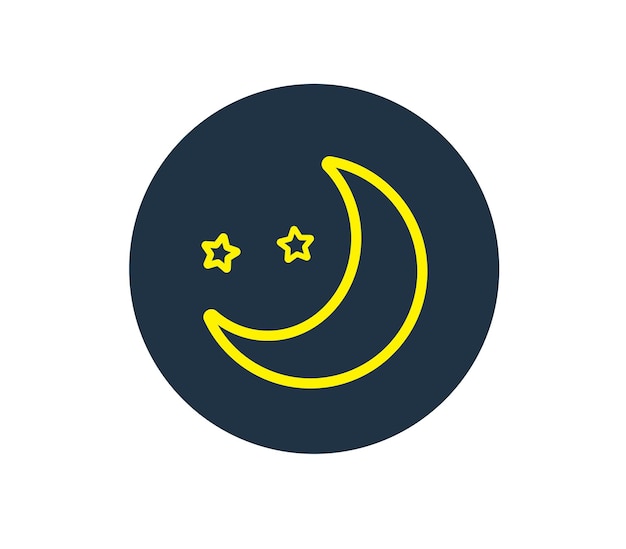 Maan en ster pictogram geïsoleerd op witte achtergrond nacht pictogram Vector illustratie