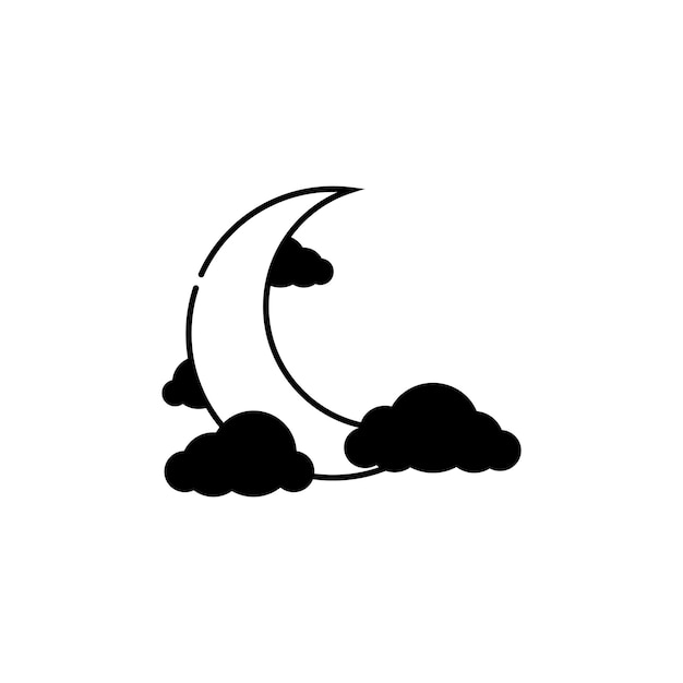 maan en wolken icoon